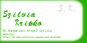 szilvia kripko business card