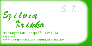 szilvia kripko business card